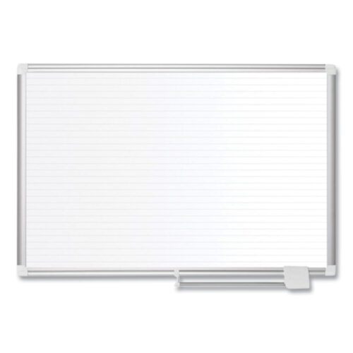 MasterVision Ruled Magnetic Steel Dry Erase Planning Board, 48 x 36, White Surface, Silver Aluminum Frame (BVCMA0594830)