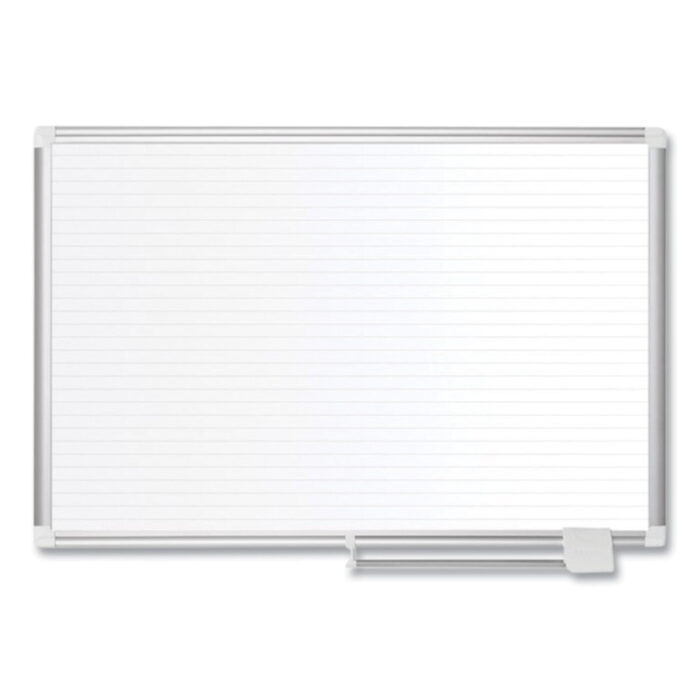 MasterVision Ruled Magnetic Steel Dry Erase Planning Board, 48 x 36, White Surface, Silver Aluminum Frame (BVCMA0594830)
