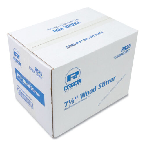 Royal Wood Coffee Stirrers, 7.5" Long, 500/Box, 10 Boxes/Carton (RPPR825CT)