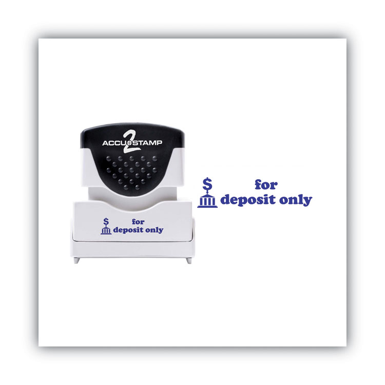 ACCUSTAMP2 Pre-Inked Shutter Stamp, Blue, FOR DEPOSIT ONLY, 1.63 x 0.5 (COS035601)