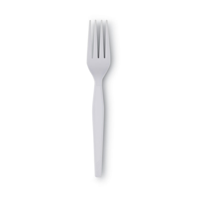 Dixie Plastic Cutlery, Heavyweight Forks, White, 100/Box (DXEFH207)