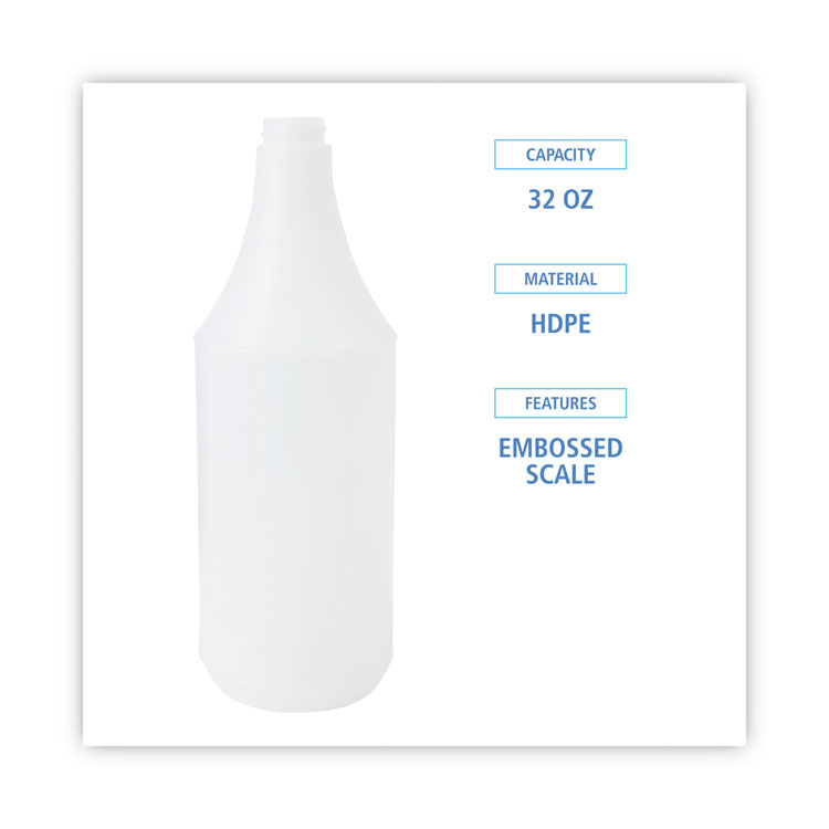 Boardwalk Embossed Spray Bottle, 32 oz, Clear, 24/Carton (BWK00032)