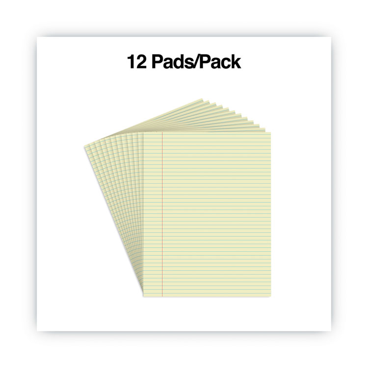 Universal Glue Top Pads, Narrow Rule, 50 Canary-Yellow 8.5 x 11 Sheets, Dozen (UNV42000)