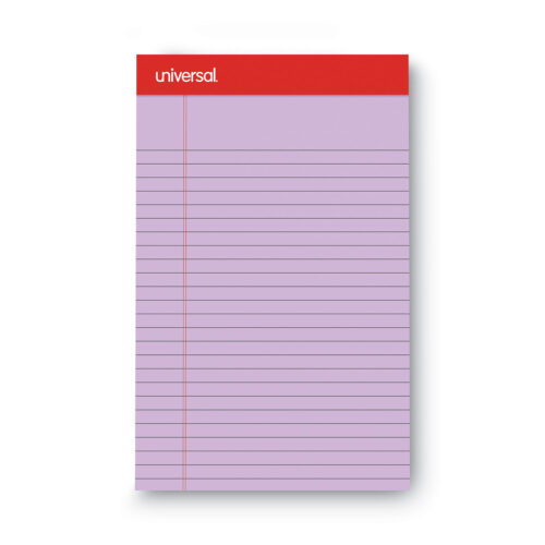 Universal Colored Perforated Ruled Writing Pads, Narrow Rule, 50 Orchid 5 x 8 Sheets, Dozen (UNV35854)q