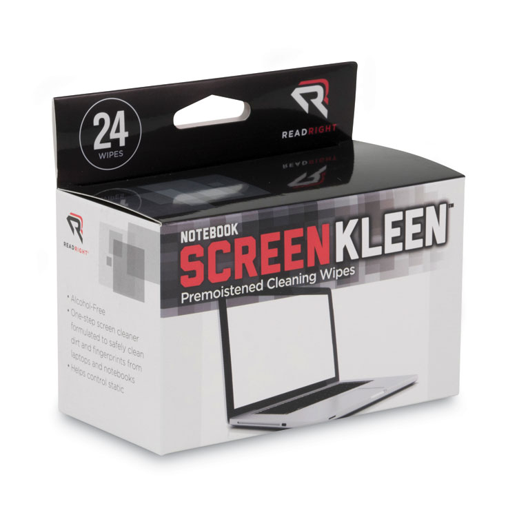 Read Right Notebook ScreenKleen Pads, Cloth, 7 x 5, White, 24/Box (REARR1217)
