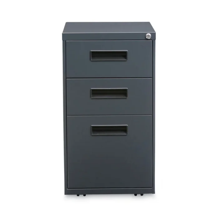 Alera File Pedestal, Left or Right, 3-Drawers: Box/Box/File, Legal/Letter, Charcoal, 14.96" x 19.29" x 27.75" (ALEPABBFCH)