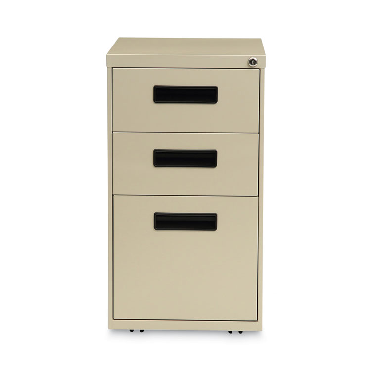 Alera File Pedestal, Left or Right, 3-Drawers: Box/Box/File, Legal/Letter, Putty, 14.96" x 19.29" x 27.75" (ALEPABBFPY)