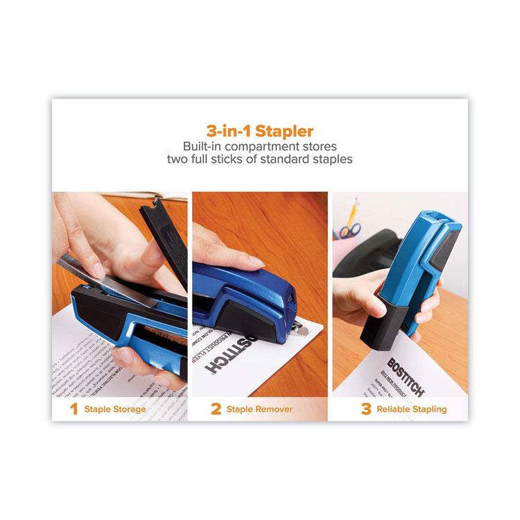 Bostitch Epic Stapler, 25-Sheet Capacity, Blue (BOSB777BLUE)
