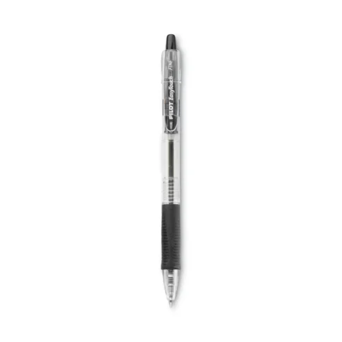 Pilot EasyTouch Ballpoint Pen, Retractable, Fine 0.7 mm, Black Ink, Clear Barrel, Dozen (PIL32210)