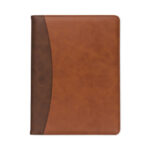 Samsill Two-Tone Padfolio with Spine Accent, 10.6w x 14.25h, Polyurethane, Tan/Brown (SAM71656)