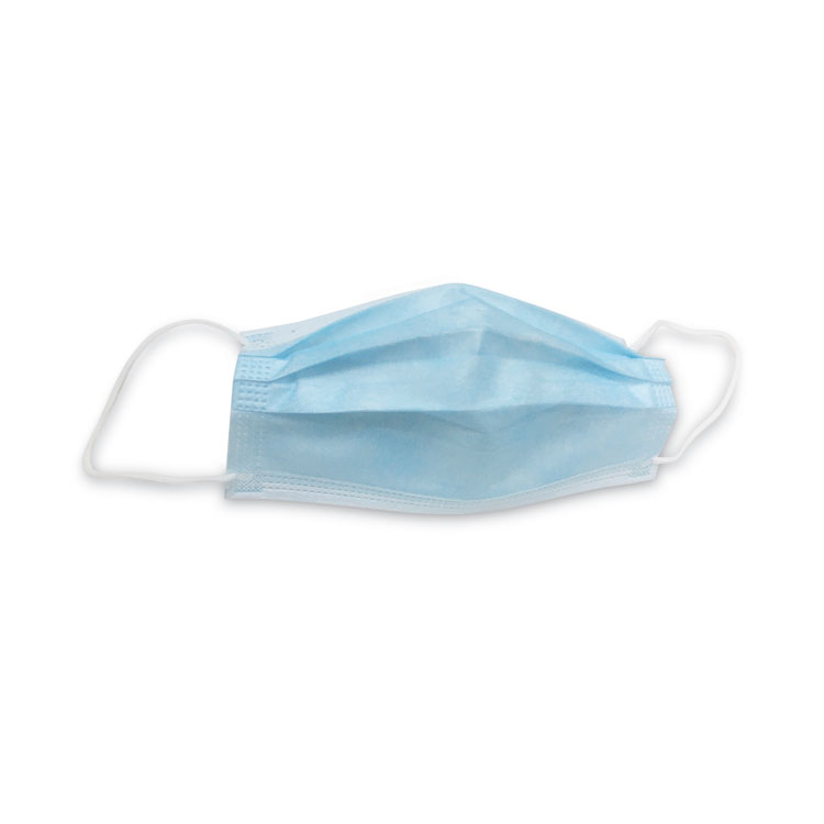 General Three-Ply General Use Face Mask, Blue/White, 2,500/Carton (TEHMS2500)