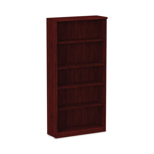 Alera Valencia Series Bookcase, Five-Shelf, 31.75w x 14d x 64.75h, Mahogany (ALEVA636632MY)