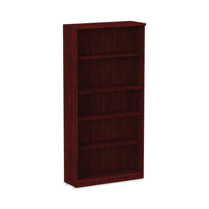 Alera Valencia Series Bookcase, Five-Shelf, 31.75w x 14d x 64.75h, Mahogany (ALEVA636632MY)