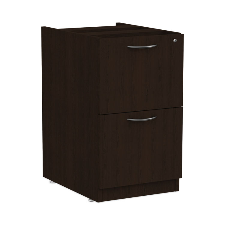 Alera Valencia Series Full Pedestal File, Left or Right, 2 Legal/Letter-Size File Drawers, Espresso, 15.63" x 20.5" x 28.5" (ALEVA542822ES)