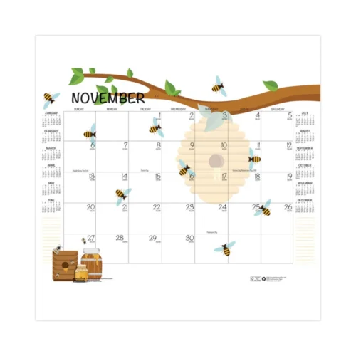 House of Doolittle Academic Year Recycled Honeycomb Desk Pad Calendar, 22 x 17, White/Multicolor Sheets, 12-Month (Aug to July): 2024 to 2025 (HOD1565)