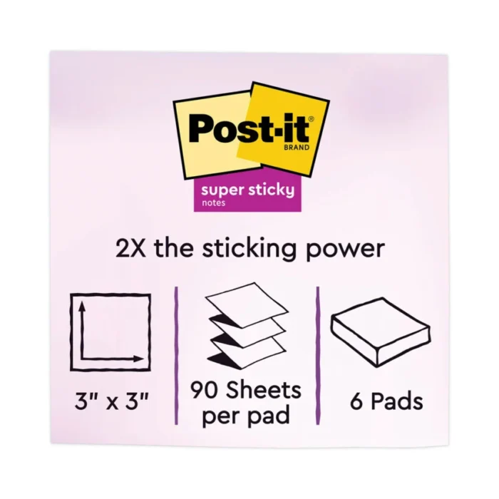 Post-it Recycled Pop-up Notes in Oasis Collection Colors, 3 x 3, 90 Sheets/Pad, 6 Pads/Pack (MMMR3306SST)