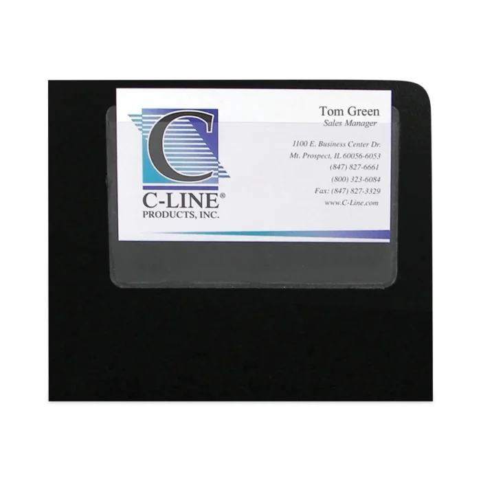 C-Line Self-Adhesive Business Card Holders, Top Load, 2 x 3.5, Clear, 10/Pack (CLI70257)