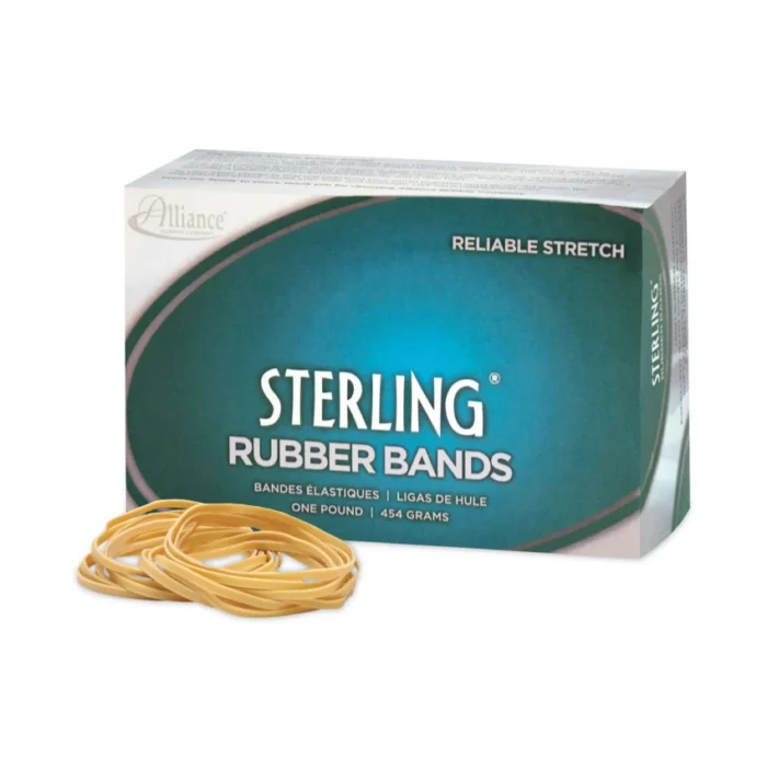 Alliance Sterling Rubber Bands, Size 19, 0.03" Gauge, Crepe, 1 lb Box, 1,700/Box (ALL24195)