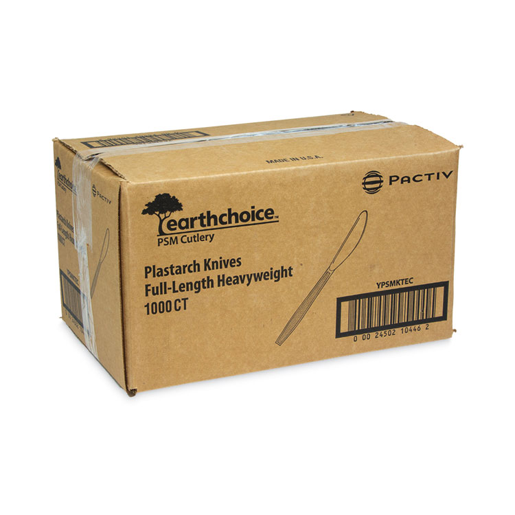 PCTYPSMKTEC - Pactiv Evergreen EarthChoice PSM Cutlery, Heavyweight Knife, Plastic, Tan, 1,000/Carton (PCTYPSMKTEC) - Image 2