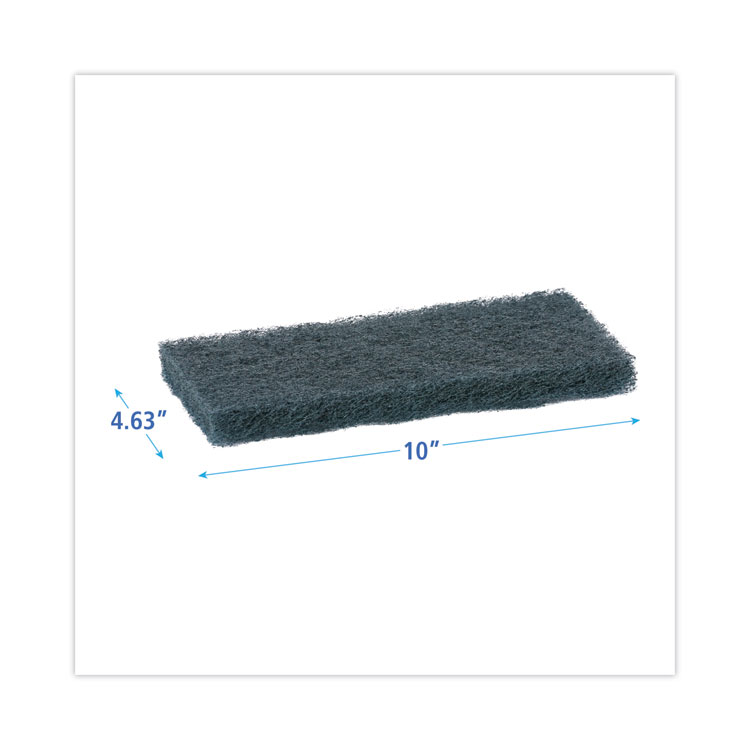 Boardwalk Medium-Duty Scour Pad, 10 x 4.63, Blue, 20/Carton (BWK402)