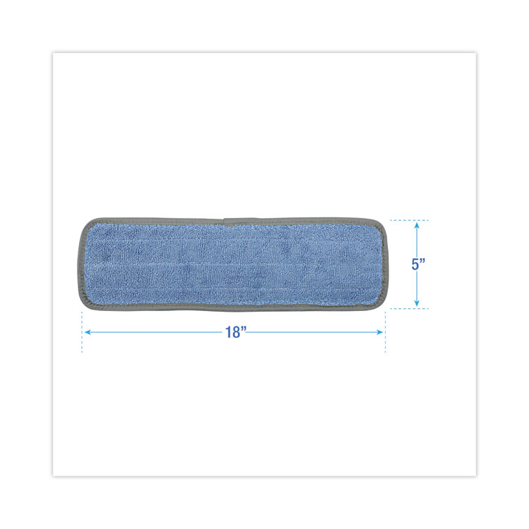 Boardwalk Microfiber Mop Head, Blue, 18 x 5, Split Microfiber, Hook and Loop Back, Dozen (BWKMFM185BCFDZ)