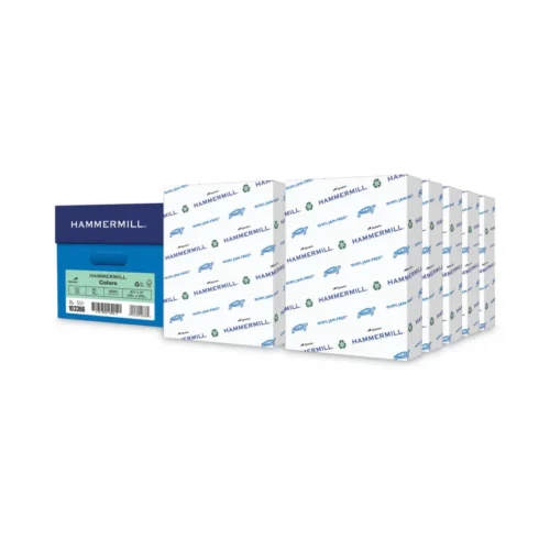 Hammermill Colors Print Paper, 20 lb Bond Weight, 8.5 x 11, Green, 500 Sheets/Ream, 10 Reams/Carton (HAM103366CT)