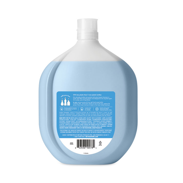 Method Gel Hand Wash Refill Tub, Sea Minerals Scent, 34 oz (MTH328105)