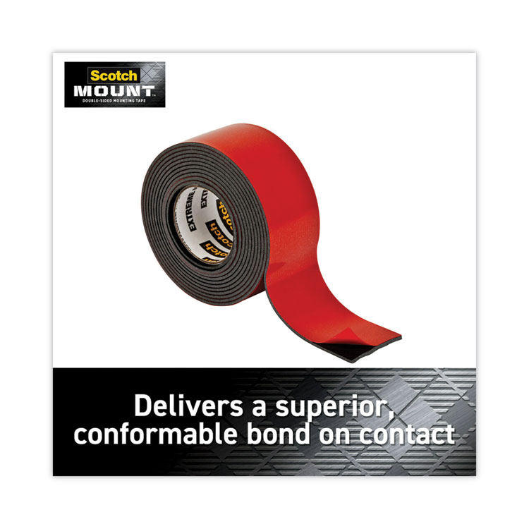 Scotch Extreme Mounting Tape, Holds Up to 30 lbs, 1 x 60, Black (MMM414H)
