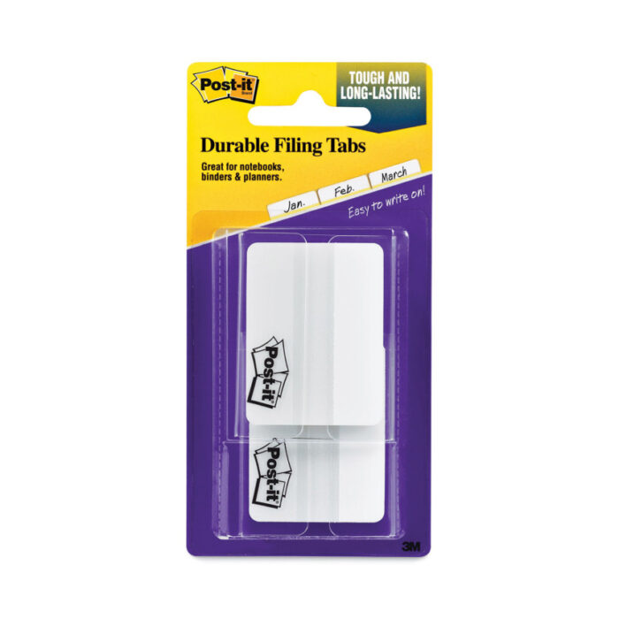 Lined Tabs, 1/5-Cut, White, 2" Wide, 50/Pack (MMM686F50WH)
