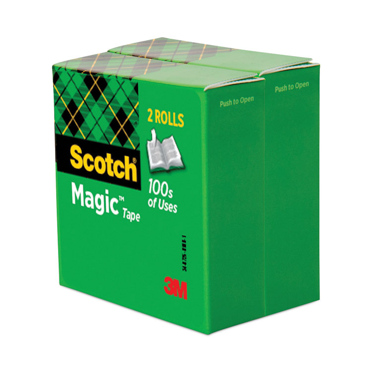 Scotch Magic Tape Refill, 3" Core, 0.5" x 72 yds, Clear, 2/Pack (MMM8102P1272)
