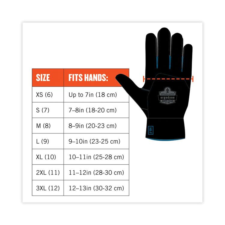 ergodyne ProFlex 819WP Extreme Thermal WP Gloves, Black, Small, Pair (EGO17612)