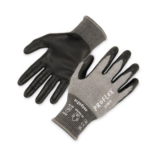 ergodyne ProFlex 7072 ANSI A7 Nitrile-Coated CR Gloves, Gray, Small, 12 Pairs/Pack (EGO10302)
