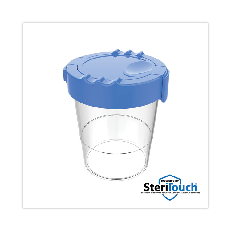 deflecto Antimicrobial No Spill Paint Cup, 3.46 w x 3.93 h, Blue (DEF39515BLU)