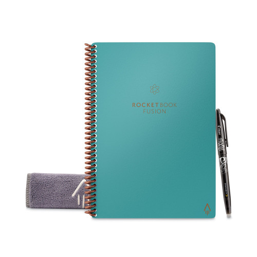 Rocketbook Fusion Smart Notebook, Seven Assorted Page Formats, Teal Cover, (21) 8.8 x 6 Sheets (RKBEVRFERCCCEFR)