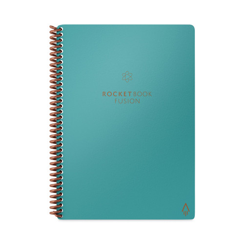 Rocketbook Fusion Smart Notebook, Seven Assorted Page Formats, Teal Cover, (21) 8.8 x 6 Sheets (RKBEVRFERCCCEFR)