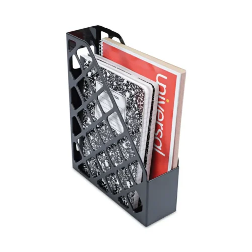 Universal Recycled Plastic Magazine File, 3 x 10 x 11.88, Black (UNV08118)