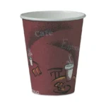 SOLO Paper Hot Drink Cups in Bistro Design, 8 oz, Maroon, 50/Pack (SCC378SIPK)