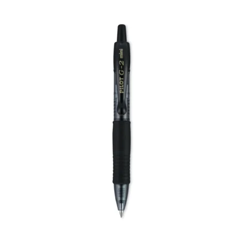 Pilot G2 Mini Gel Pen, Retractable, Fine 0.7 mm, Black Ink, Smoke/Black Barrel, 4/Pack (PIL31734)