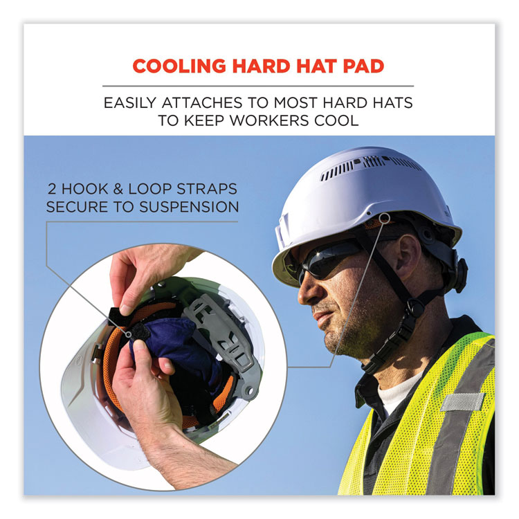 ergodyne Chill-Its 6715 Hard Hat Cooling Pad - Polymers, 7 x 6.5, Blue (EGO12337)