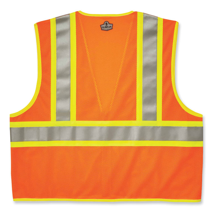 ergodyne GloWear 8230Z Class 2 Two-Tone Mesh Zipper Vest, Polyester, 2X-Large/3X-Large, Orange (EGO21317)