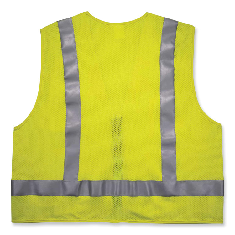 ergodyne GloWear 8262FRZ Class 2 FR Surveyor Zip Vest, Tencel/Modacrylic/Para-aramid/Kevlar, 4X-Large/5X-Large, Lime (EGO21489)