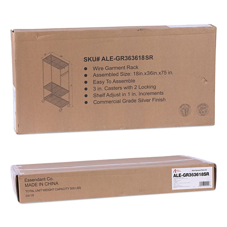 ALEGR363618SR - Alera Wire Shelving Garment Rack, 30 Garments, 36w x 18d x 75h, Silver (ALEGR363618SR) - Image 7