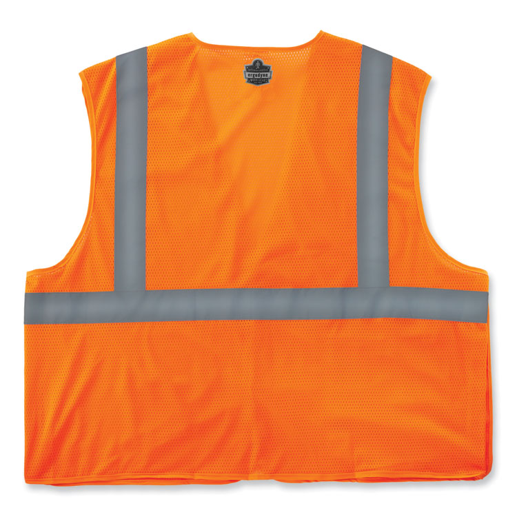 ergodyne GloWear 8215BA-S Single Size Class 2 Economy Breakaway Mesh Vest, Polyester, 4X-Large, Orange (EGO24558)