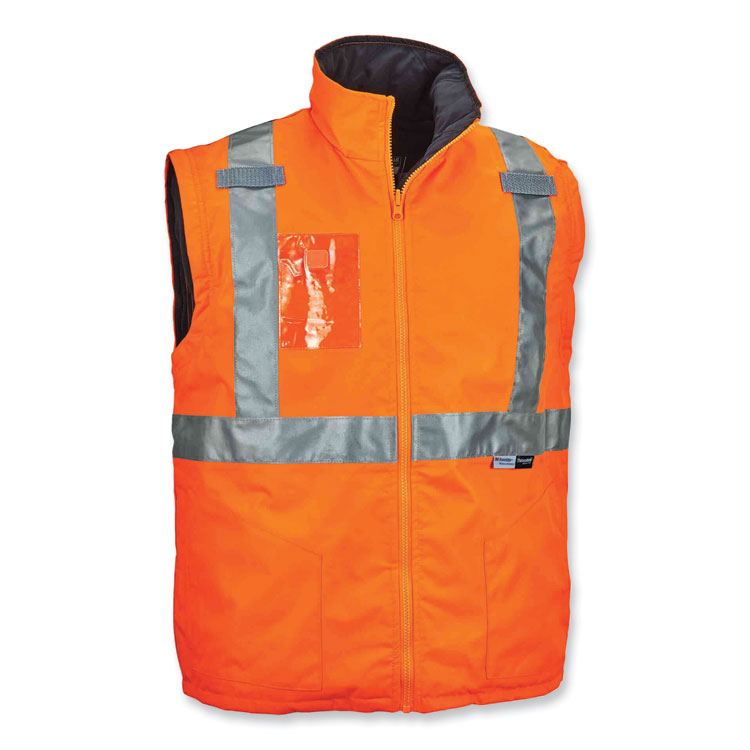 EGO25514 - ergodyne GloWear 8287 Class 2 Hi-Vis Jacket with Removable Sleeves, Large, Orange (EGO25514) - Image 2