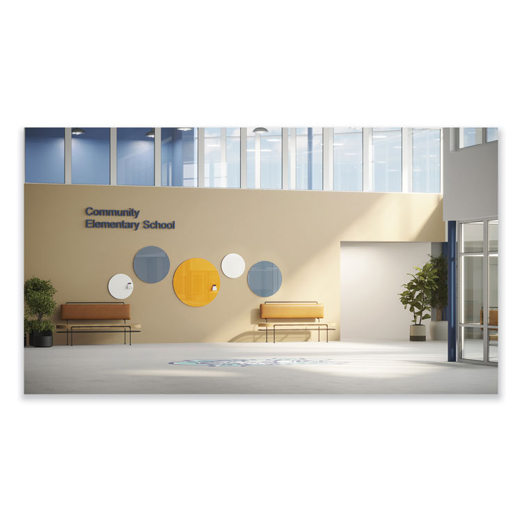 Ghent Coda Low Profile Circular Magnetic Glassboard, 36 Diameter, White Surface (GHECDAGM36WH)
