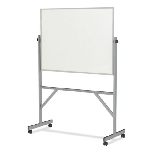 Ghent Reversible Magnetic Porcelain Whiteboard, Satin Aluminum Frame, 53.25 x 72.25, White Surface (GHEARM1M134)
