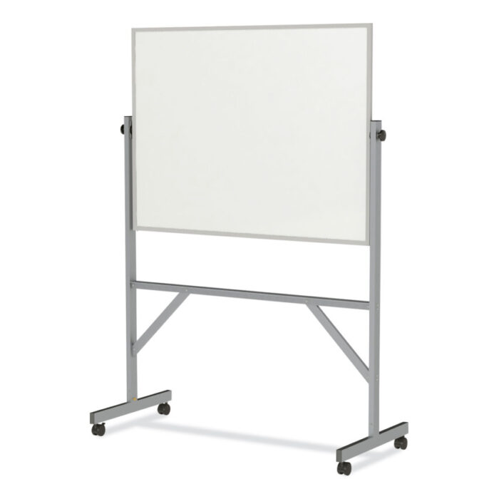 Ghent Reversible Magnetic Porcelain Whiteboard, Satin Aluminum Frame, 53.25 x 72.25, White Surface (GHEARM1M134)