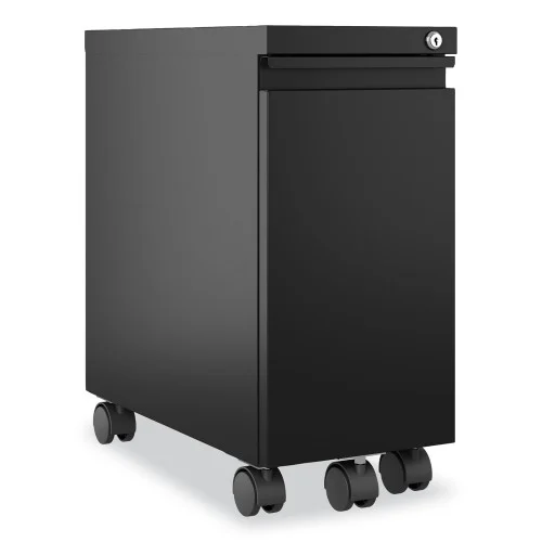 Hirsh Industries Zip Mobile Pedestal File, 1-Drawer: File, Legal/Letter, Black, 10 x 19.88 x 21.75 (HID22651)