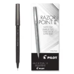 Pilot Razor Point Fine Line Porous Point Pen, Stick, Extra-Fine 0.3 mm, Black Ink, Black Barrel, Dozen (PIL11001)