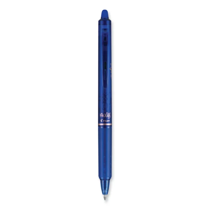 Pilot FriXion Clicker Erasable Gel Pen, Retractable, Bold 1 mm, Blue Ink, Blue Barrel, Dozen (PIL11387)